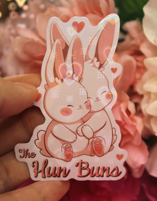 The Hun Buns Logo 3" Holographic Vinyl Sticker - Image 2