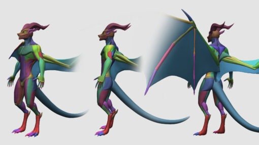 Winged Dragonborn Anatomy Blockout - Image 6