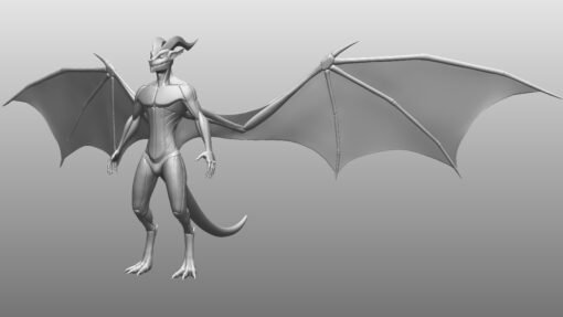 Winged Dragonborn Anatomy Blockout - Image 8