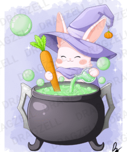 Witch Bun, Brewing Potions 5x7" & 8x10" Homemade Art Print