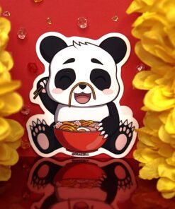 Ramen Noodle Panda Laminated Vinyl Sticker