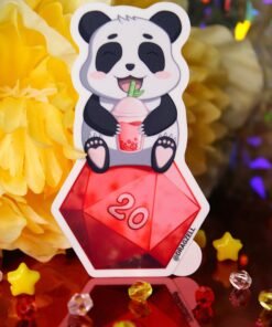 D20 Boba Panda Laminated Vinyl Sticker