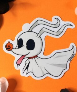Spooky Ghost Dog Vinyl Sticker