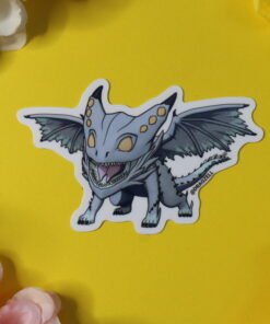 Alternative view of Chibi Blue Dragon Vinyl Sticker