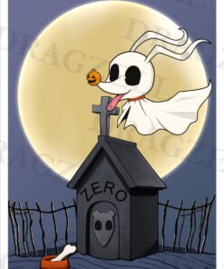 Zero, TNBC Graveyard Ghost Dog, Wall Decor