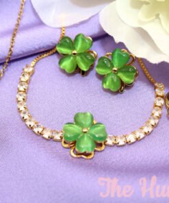 Opal Green Clover, Fidget Jewelry