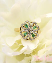 Alternative view of Jeweled Green Clover Fidget Jewelry