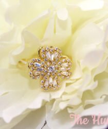 Alternative view of Jeweled Gold Clover Fidget Jewelry