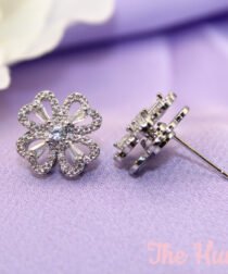 Alternative view of Jeweled Silver Clover Fidget Jewelry