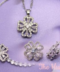 Jeweled Silver Clover Fidget Jewelry